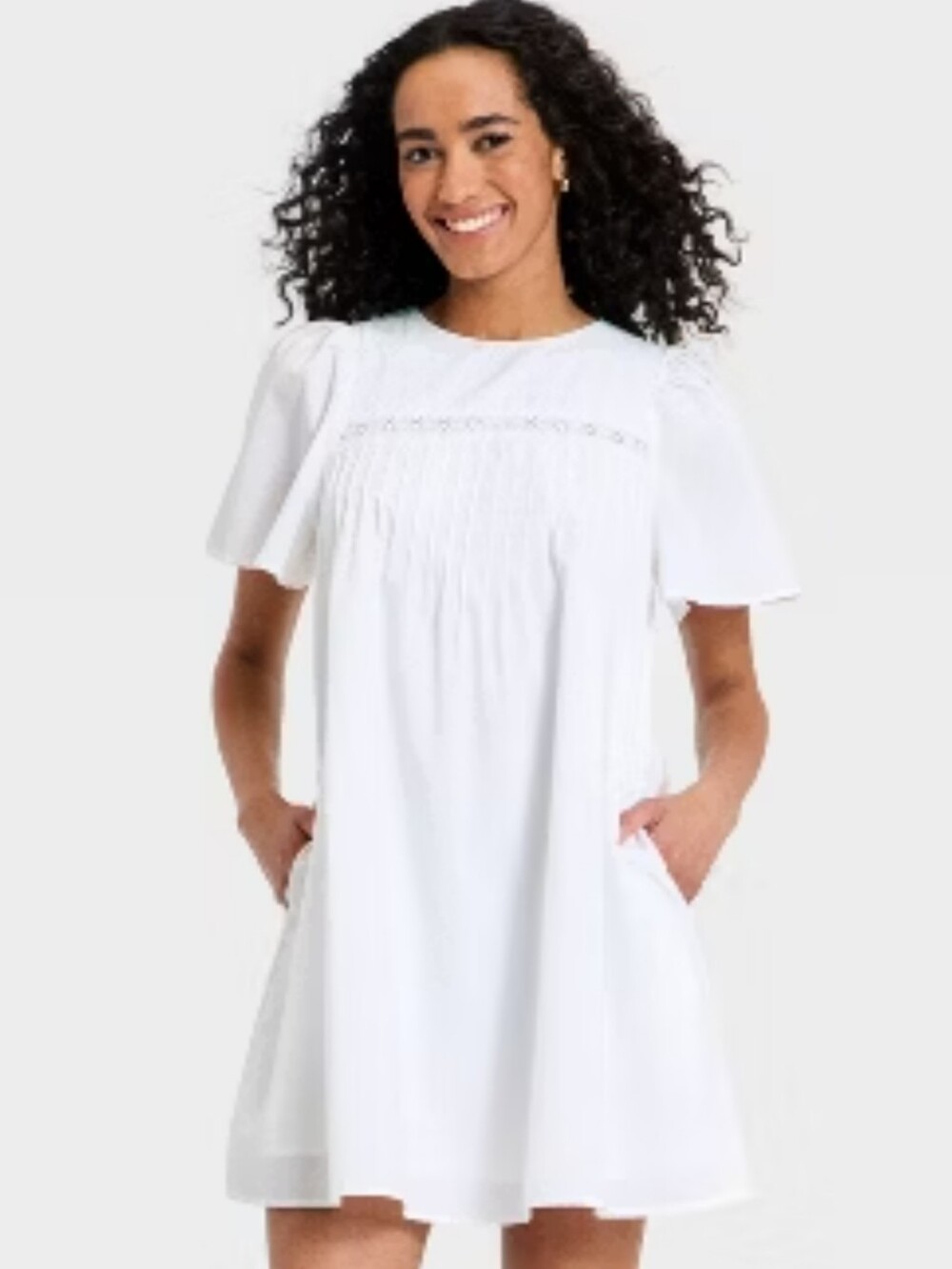 NWT Universal Threads White Mini Shift Dress- Small